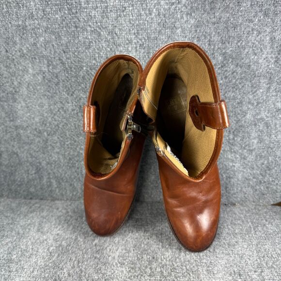Frye Boots Womens 8.5 Brown Leather Melissa Button Zip Up Ankle Bootie - Picture 8 of 13